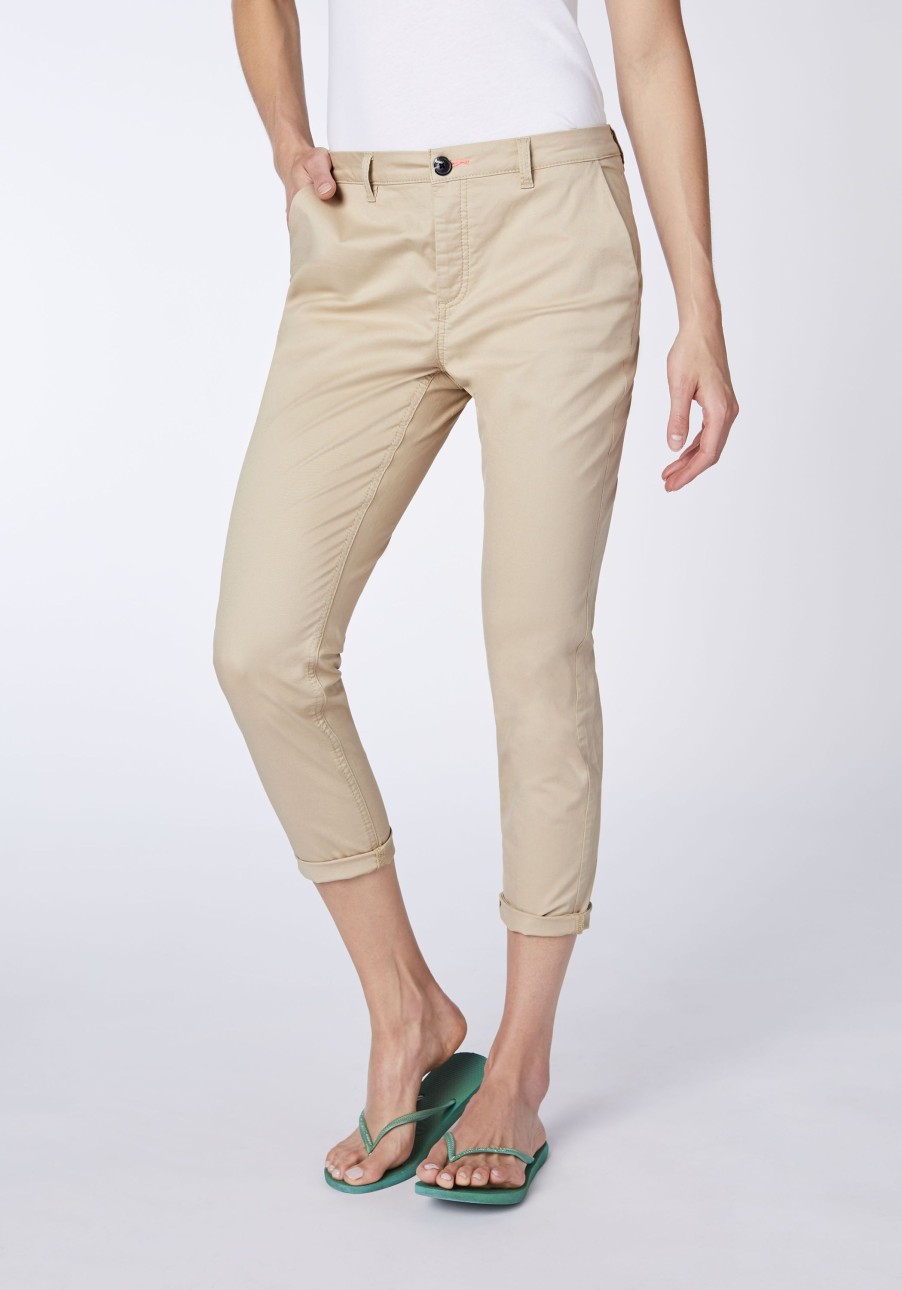 Damen chiemsee Hosen, Shorts & Leggings | Regular-Fit Chino Aus Baumwolle Mit Elasthananteil