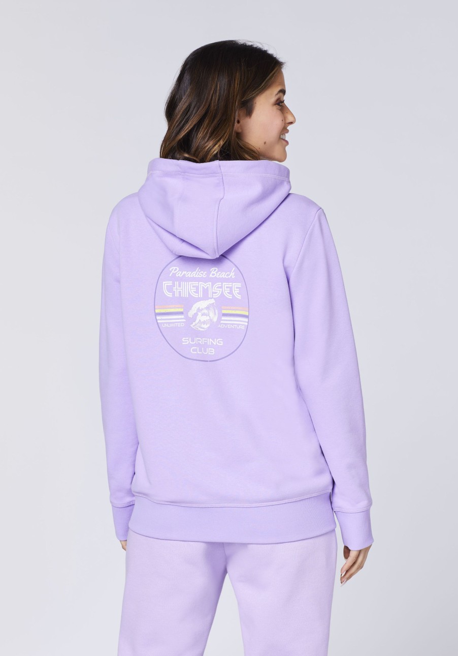 Damen chiemsee Sweatshirts & Sweatjacken | Kapuzenjacke Aus Baumwollmix Mit Paradise-Beach-Print