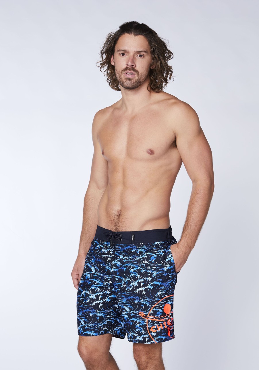 Herren chiemsee Badeshorts & Surfshorts | Knielange Badeshorts Mit Allover-Print Und Taschen