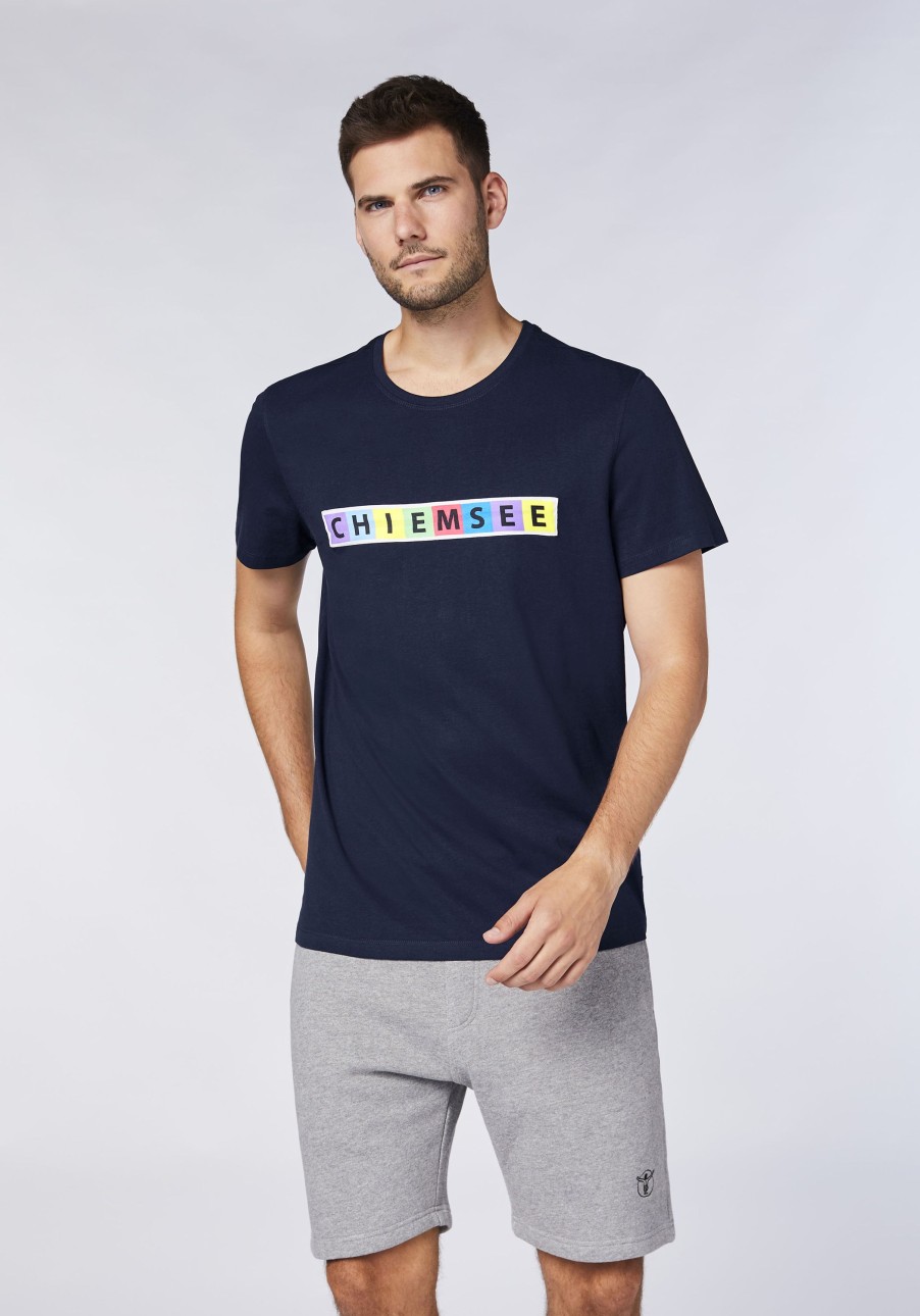 Herren chiemsee T-Shirts & Tanks | Baumwollshirt Mit Multicolour-Logo