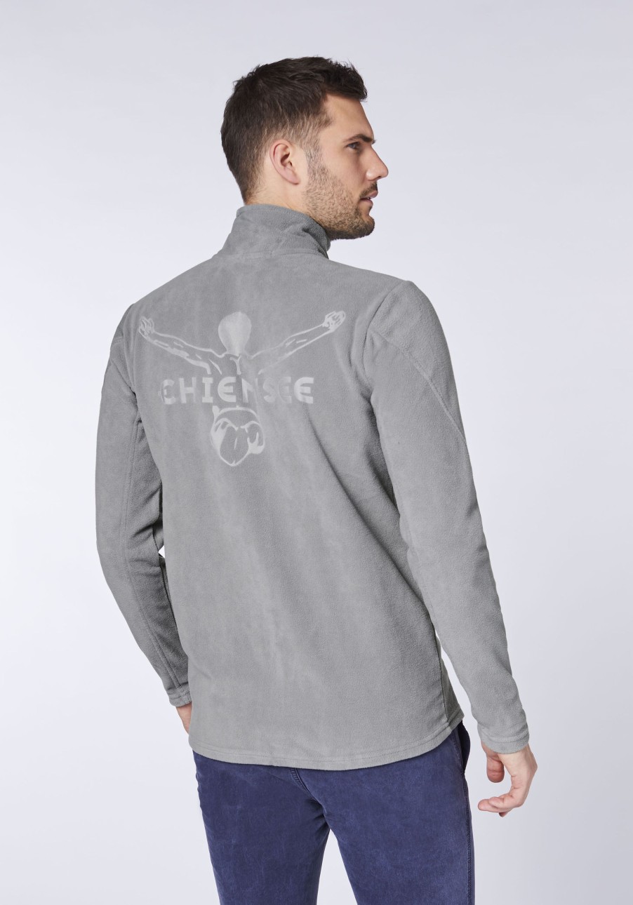 Herren chiemsee Fleece & Funktionswasche | Fleece-Jacke Mit Jumper-Motiv In Ton-In-Ton Optik