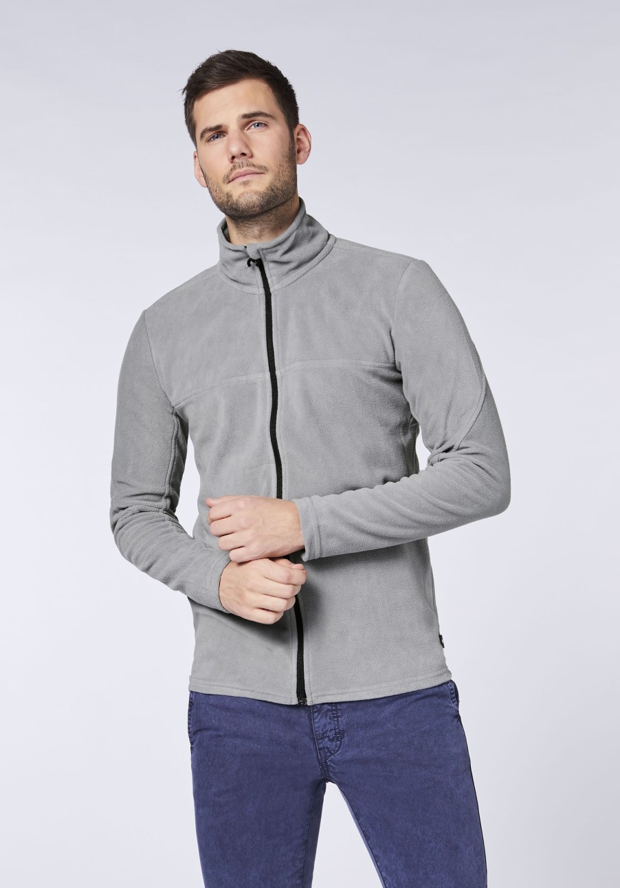 Herren chiemsee Fleece & Funktionswasche | Fleece-Jacke Mit Jumper-Motiv In Ton-In-Ton Optik