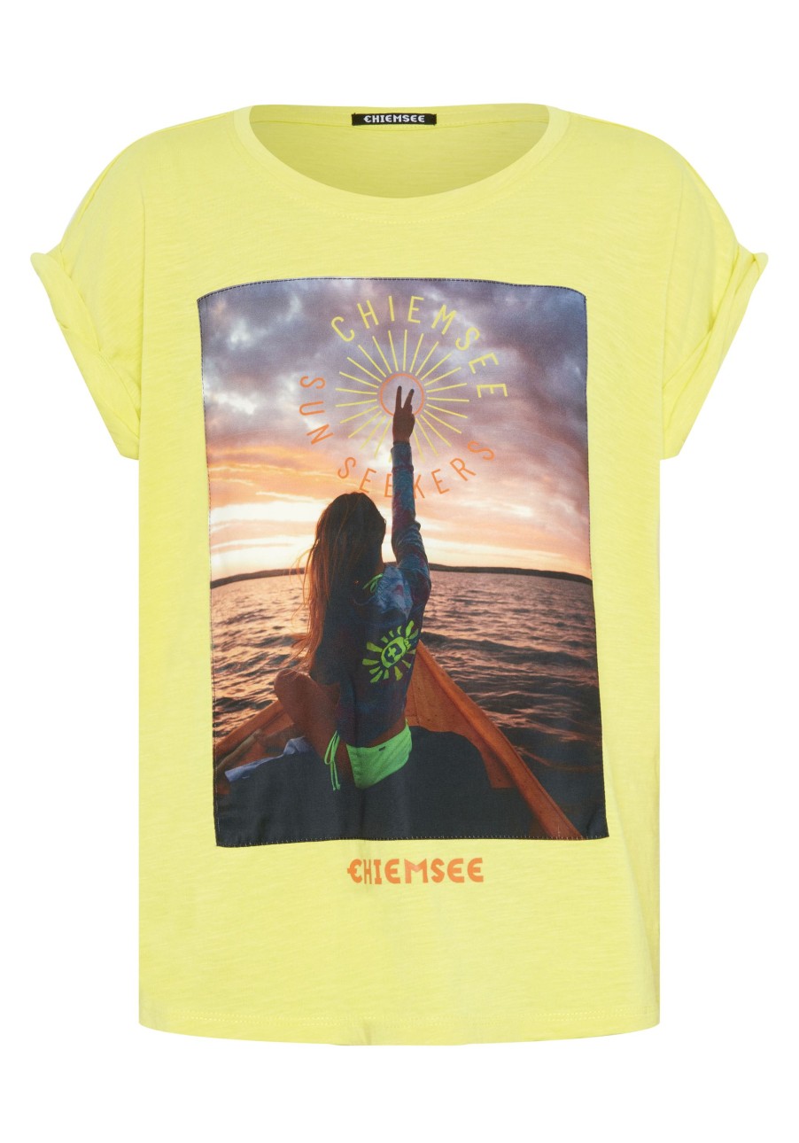 Kinder chiemsee T-Shirts & Tops | Madchen-Shirt Aus Texturierter Baumwolle Mit Fotoprint