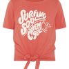 Kinder chiemsee T-Shirts & Tops | Cropped Madchen-Shirt Mit Print Und Schleifen-Akzent