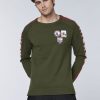 Herren chiemsee Pullover & Strickjacken | Strickpullover Aus Baumwollmix Mit Retro-Patches Und Logo-Armeln