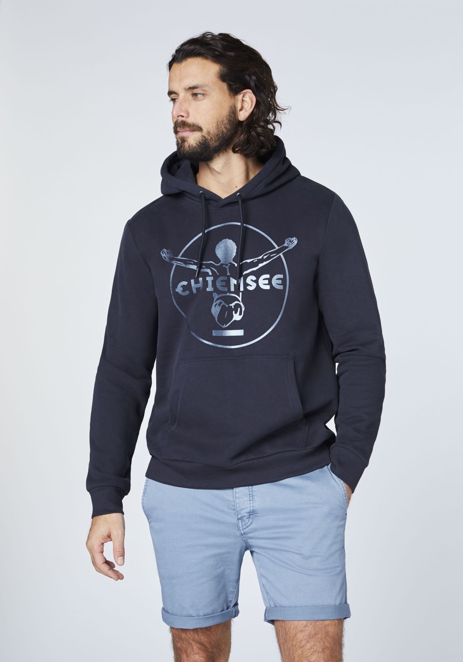 Herren chiemsee Sweatshirts & Sweatjacken | Print-Hoodie Aus Baumwollmix Im Label-Stil