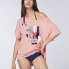 Damen chiemsee T-Shirts & Tops | Boxy Jersey-Shirt Mit Logo In Multicolour-Optik