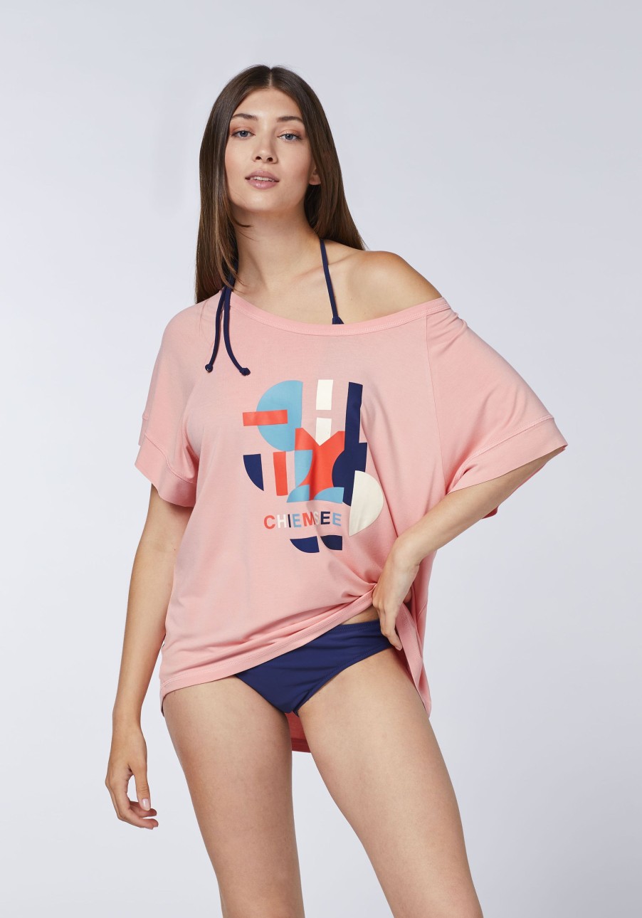 Damen chiemsee T-Shirts & Tops | Boxy Jersey-Shirt Mit Logo In Multicolour-Optik