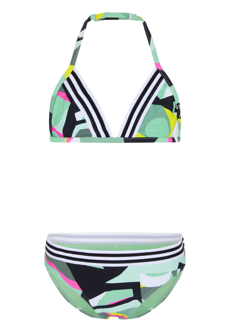 Kinder chiemsee Bikinis | Madchen-Bikini Mit Streifen Am Triangle-Top Und Slip