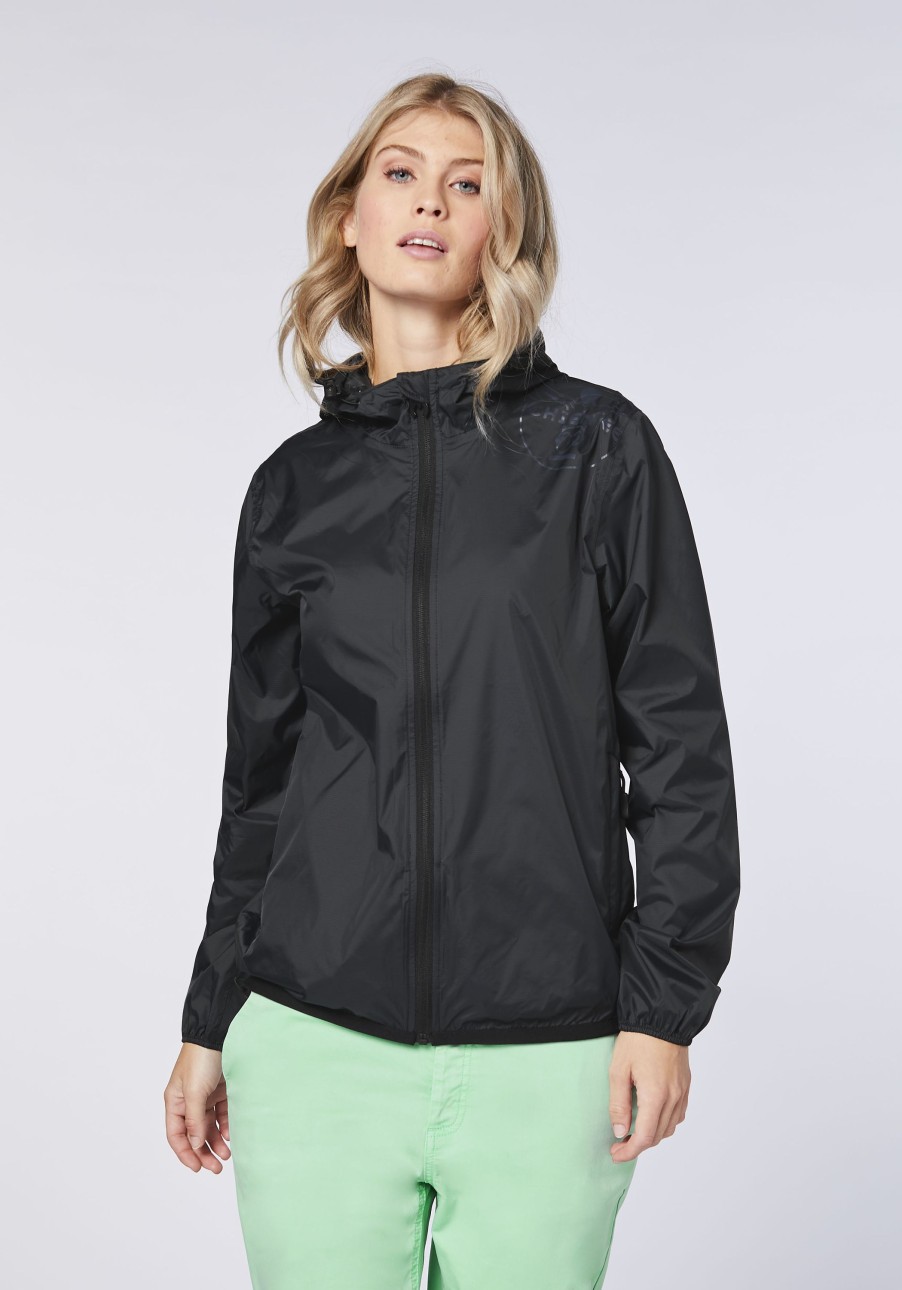 Damen chiemsee Ski- & Funktionsjacken | Kapuzen-Regenjacke In Funktionaler Qualitat Mit Logo-Motiv