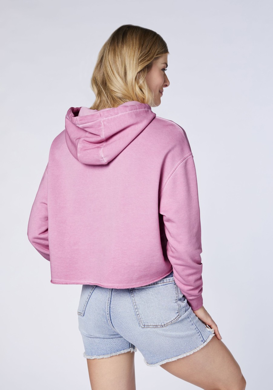 Damen chiemsee Sweatshirts & Sweatjacken | Cropped Loose-Fit Hoodie Aus Baumwollmix Mit Label-Stickerei