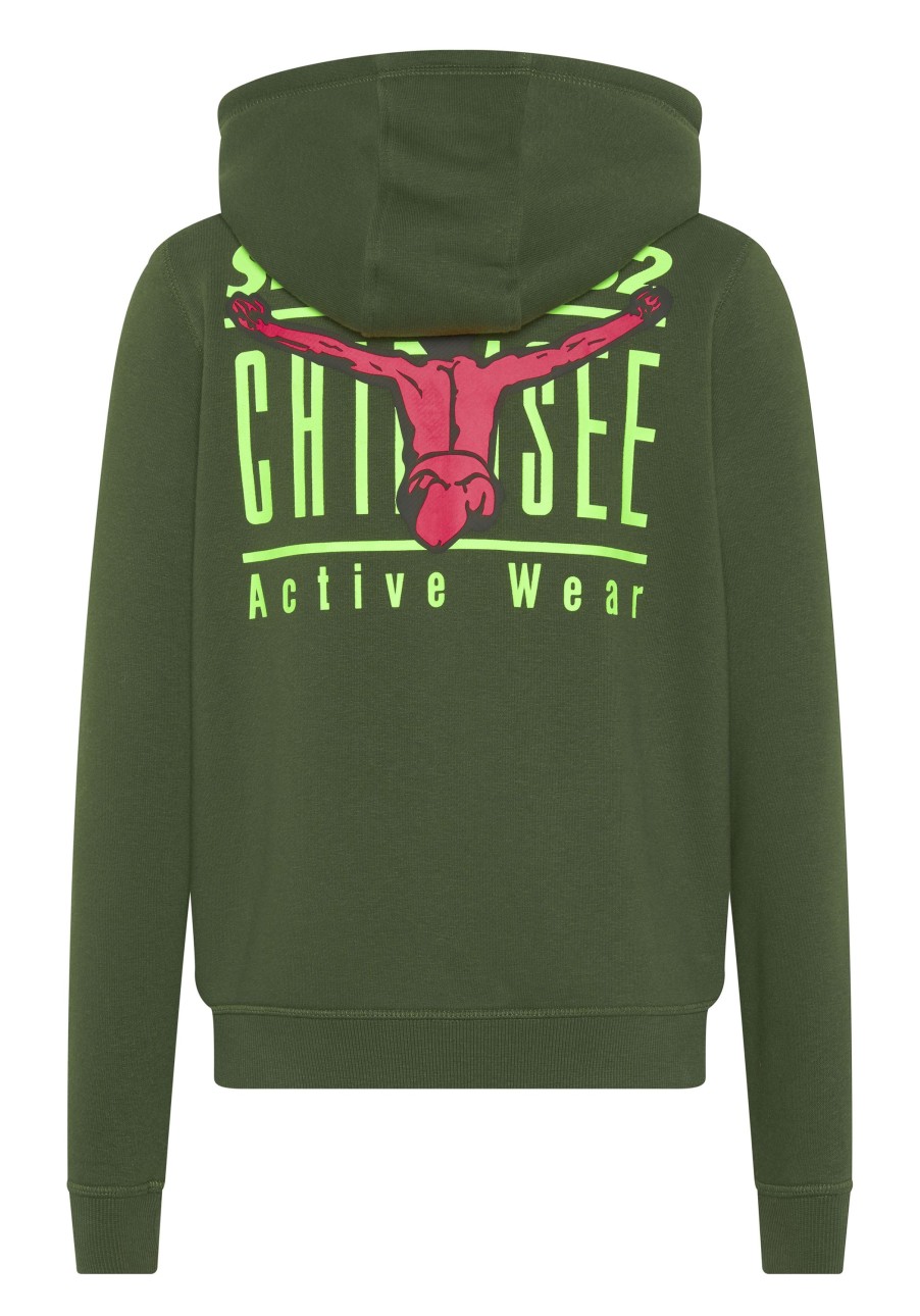 Kinder chiemsee Sweatshirts & Sweatjacken | Jungen-Sweatjacke Aus Baumwollmix Mit Kapuze Und Jumper-Prints