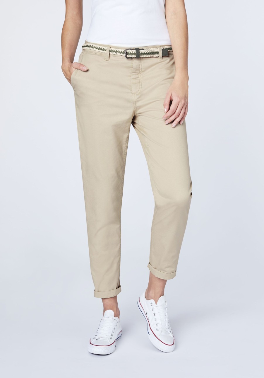 Damen chiemsee Hosen, Shorts & Leggings | Regular-Fit Chino Aus Baumwolle Mit Elasthananteil