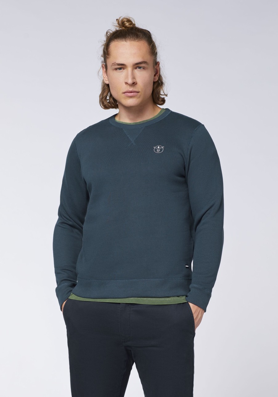 Herren chiemsee Sweatshirts & Sweatjacken | Sweater Aus Baumwollmix Im Basic-Look Mit Logo-Motiv