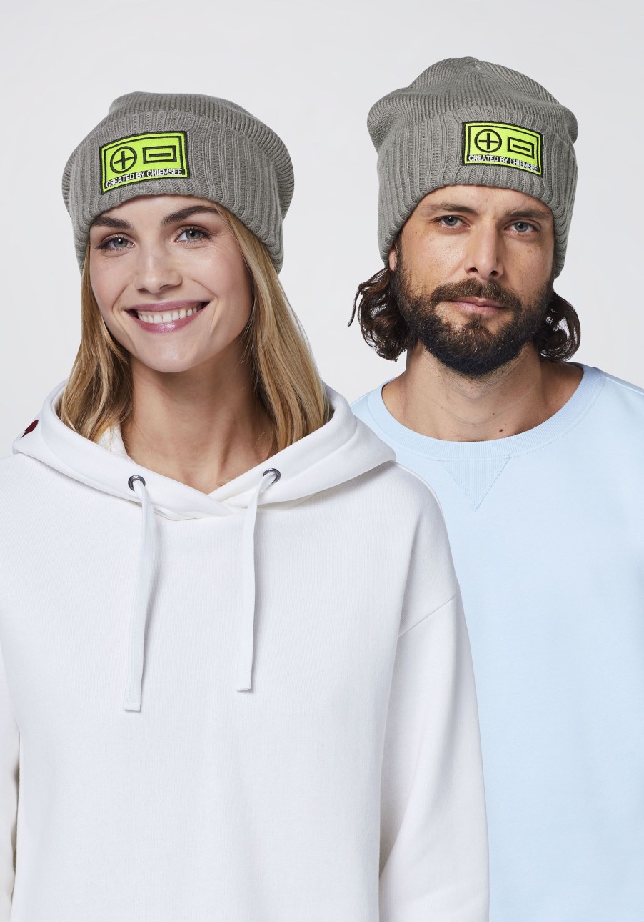 Accessoires chiemsee | Gerippte Unisex-Beanie Mit Plus-Minus-Patch