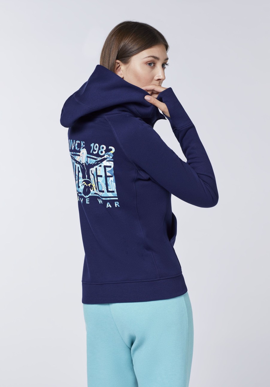 Damen chiemsee Sweatshirts & Sweatjacken | Kapuzenjacke Mit Multicolour-Jumper-Print