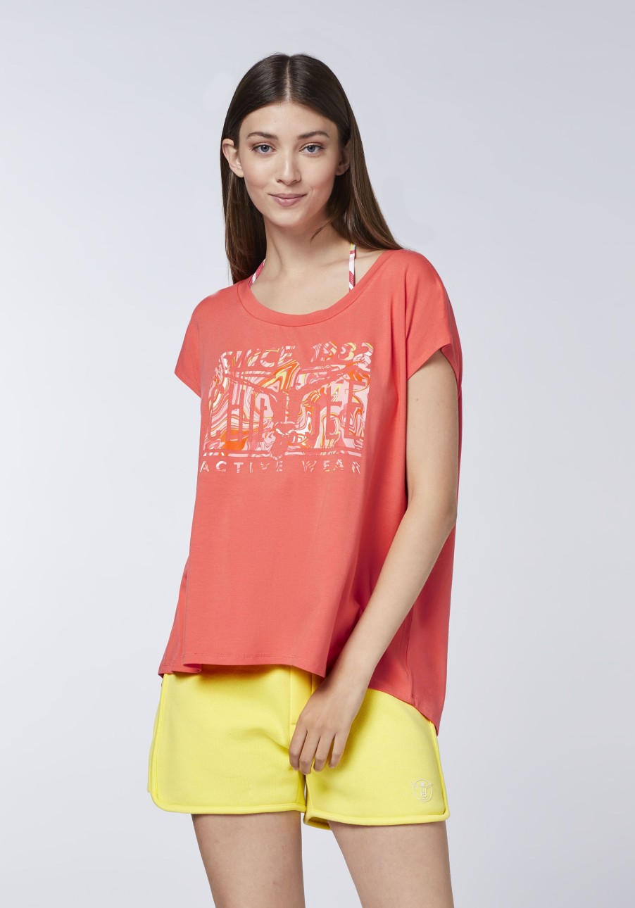 Damen chiemsee T-Shirts & Tops | Boxy T-Shirt Mit Multicolour-Jumper-Print