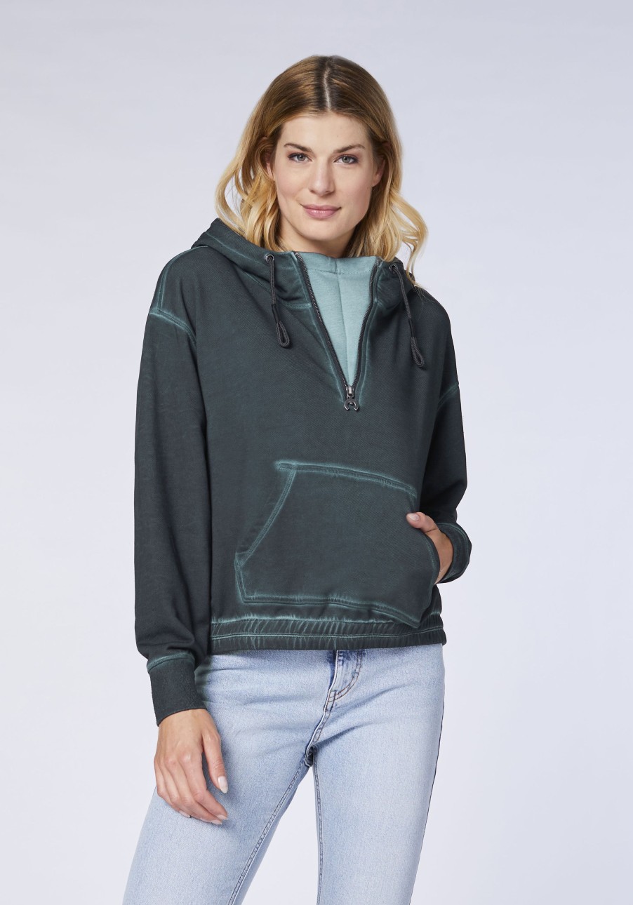 Damen chiemsee Sweatshirts & Sweatjacken | Boxy Loose-Fit Logo-Hoodie Aus Baumwollmix Mit Zipper