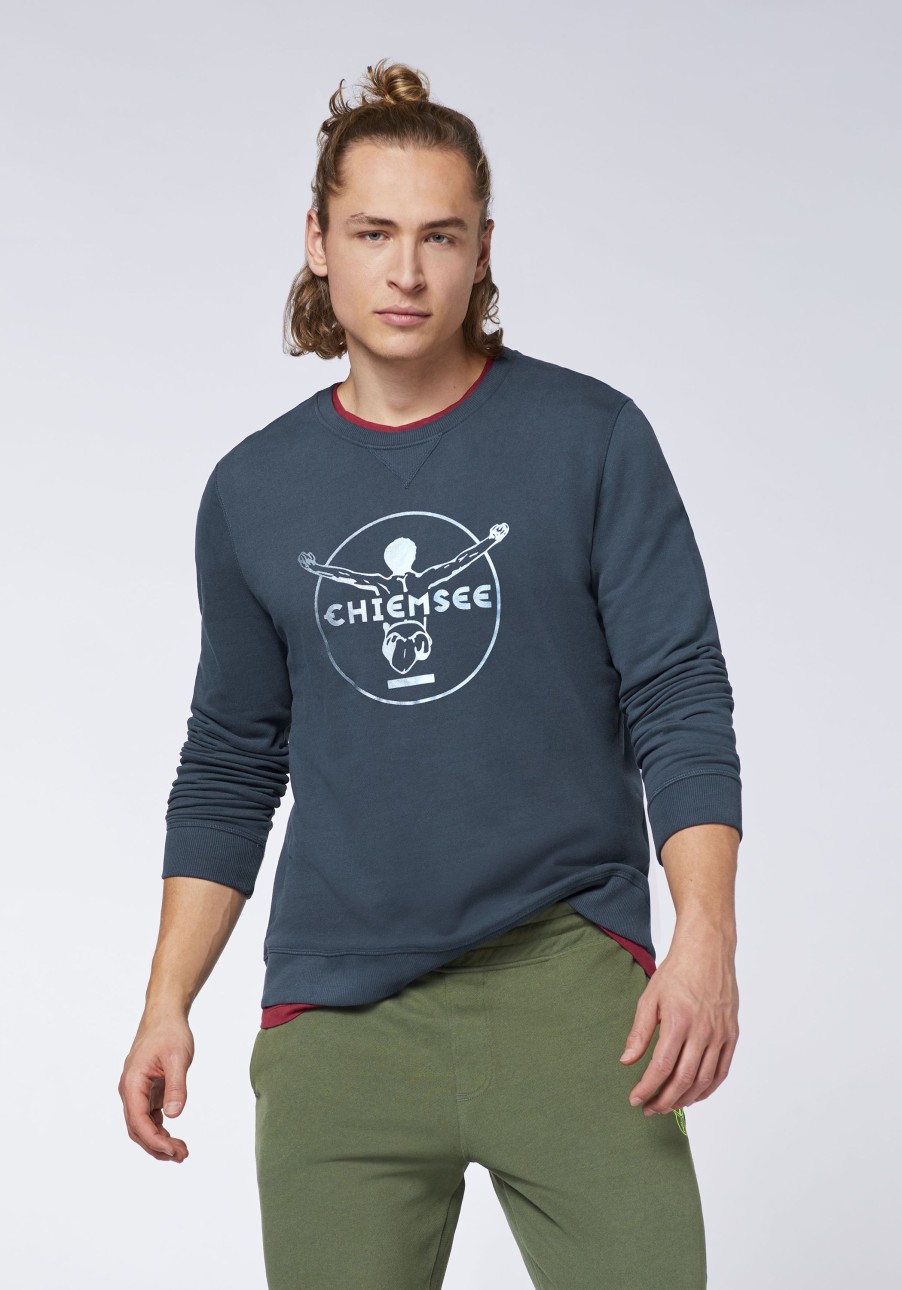 Herren chiemsee Sweatshirts & Sweatjacken | Sweater Aus Baumwollmix Im Label-Look