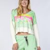 Damen chiemsee Sweatshirts & Sweatjacken | Kurzer Loose-Fit Multicolour-Sweater Mit V-Neck