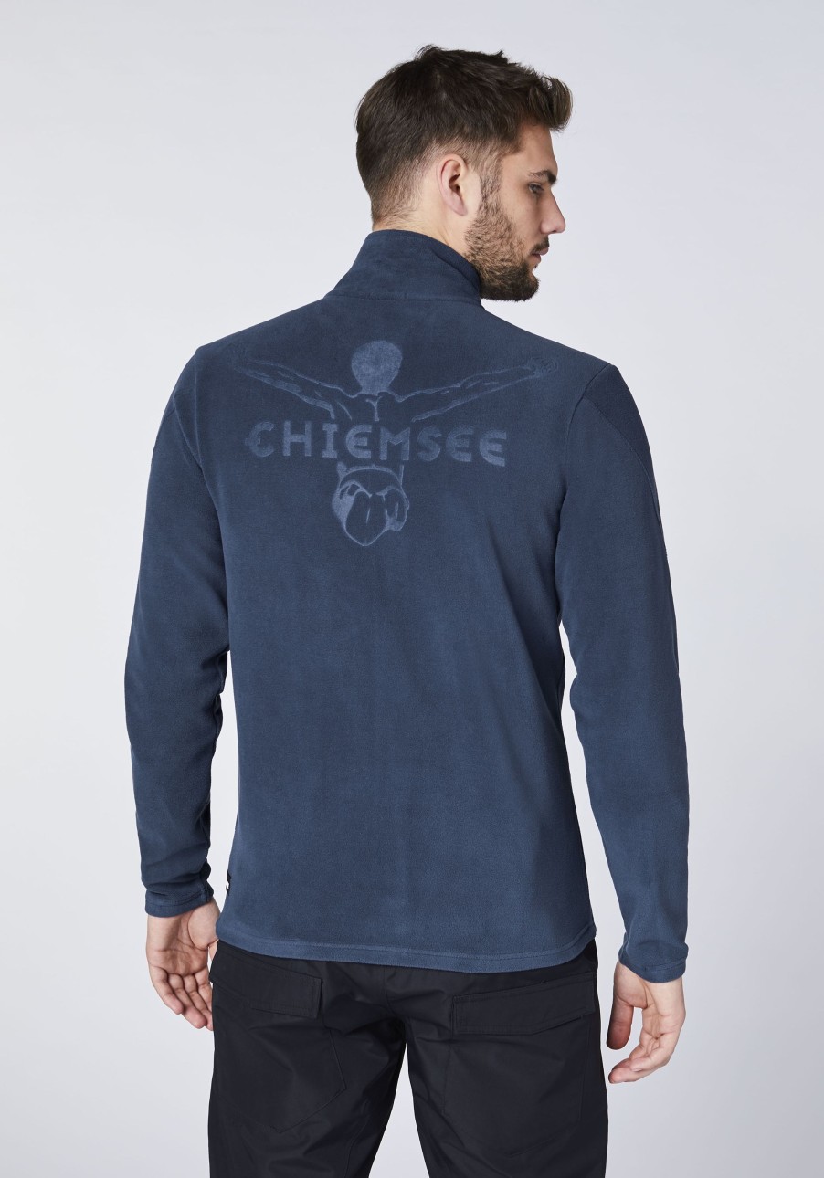 Herren chiemsee Fleece & Funktionswasche | Fleece-Jacke Mit Jumper-Motiv In Ton-In-Ton Optik