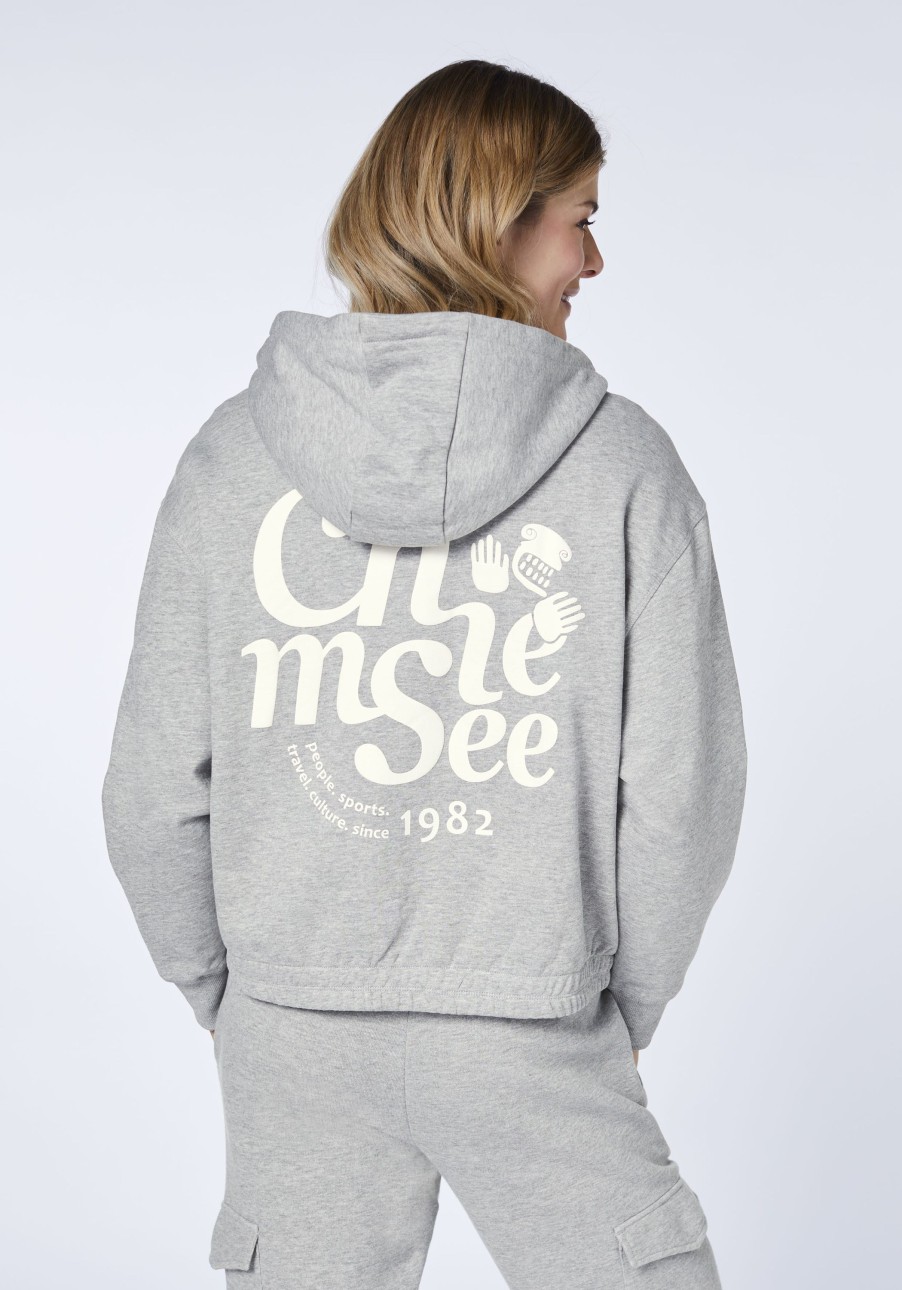 Damen chiemsee Sweatshirts & Sweatjacken | Loose-Fit Logo-Hoodie Aus Baumwollmix Mit Zipper