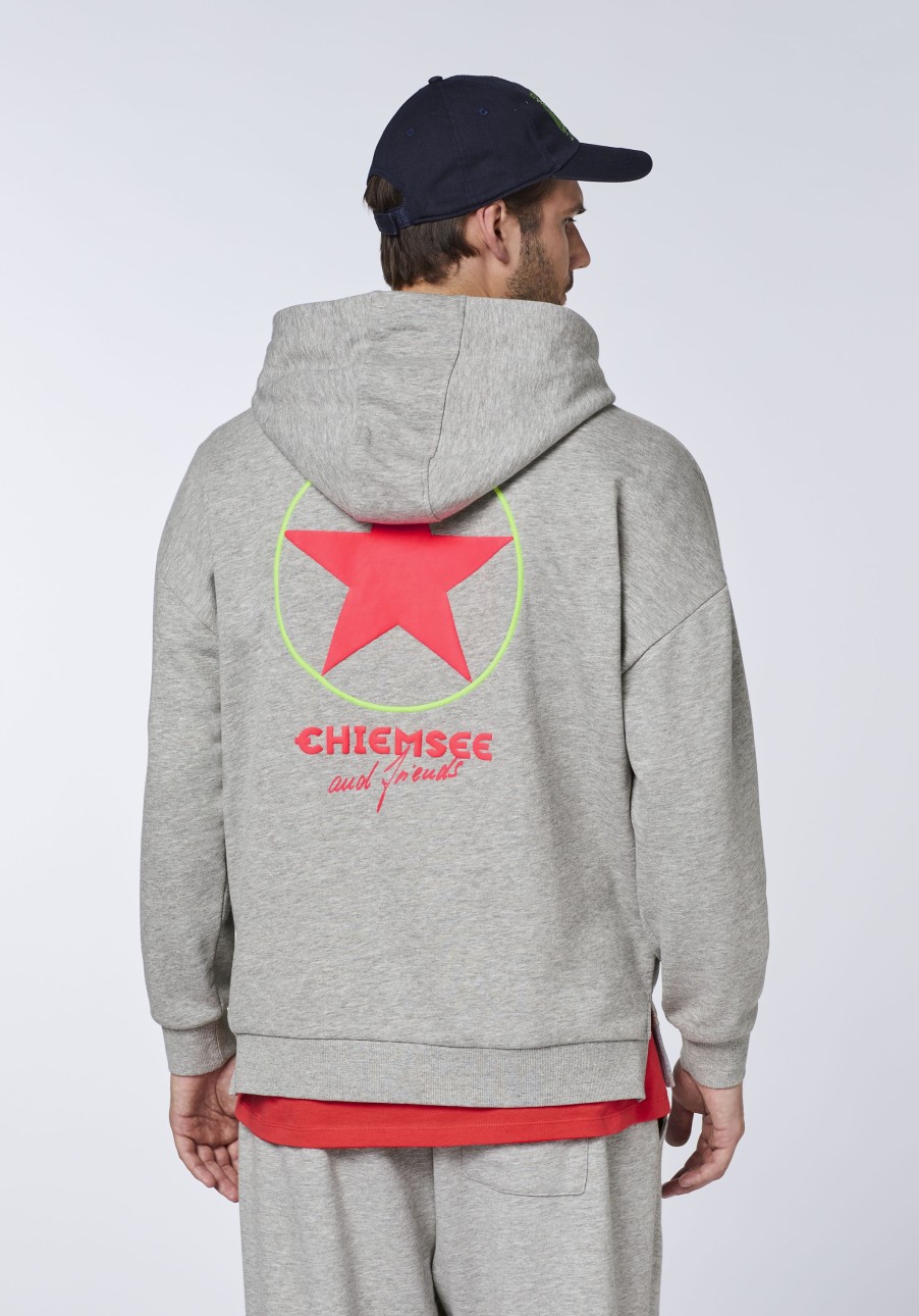 Herren chiemsee Sweatshirts & Sweatjacken | Hoodie Aus Baumwollmix Mit Print Und Stitching