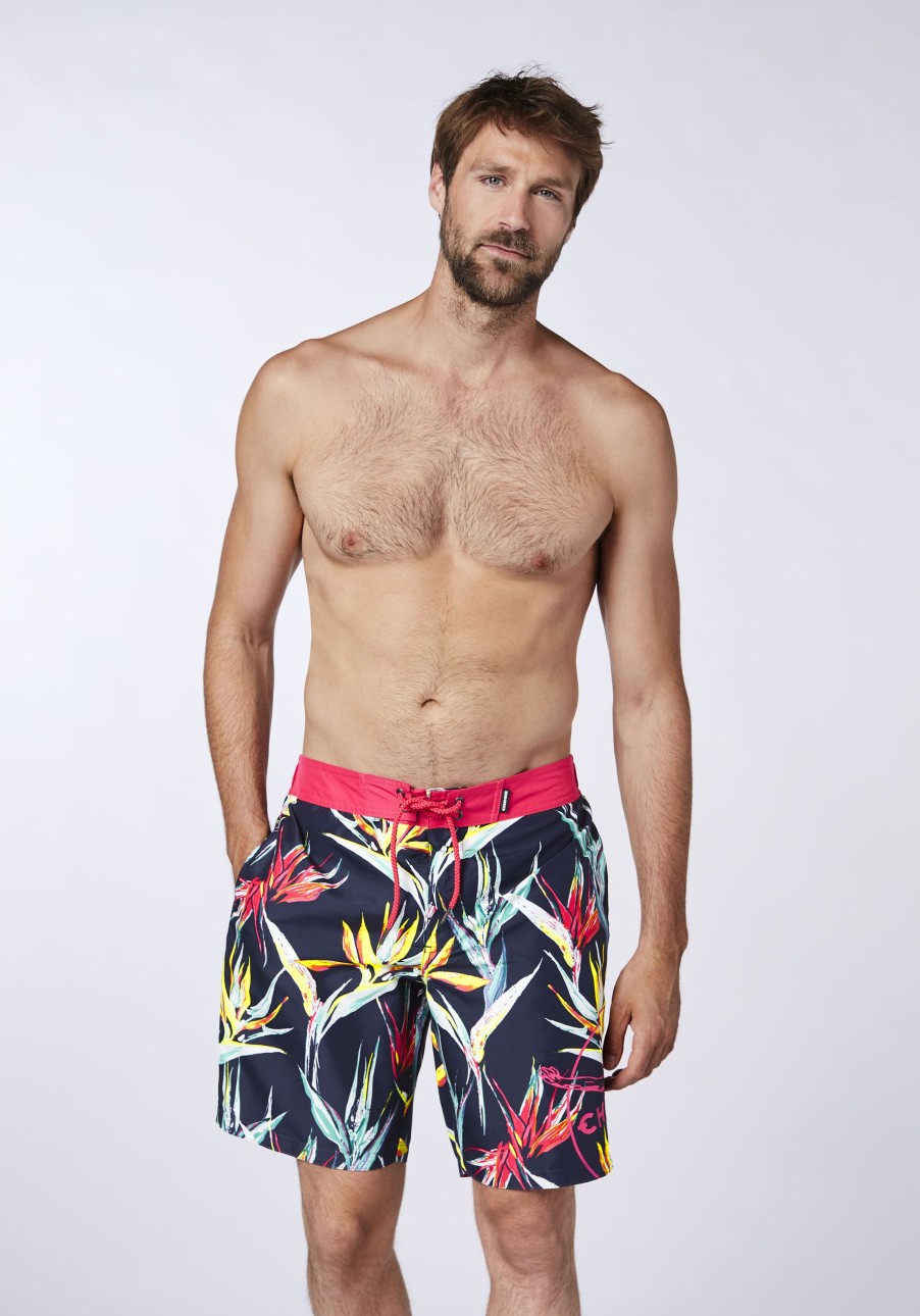 Herren chiemsee Badeshorts & Surfshorts | Knielange Badeshorts Mit Allover-Print Und Taschen