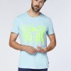 Herren chiemsee T-Shirts & Tanks | Label-Shirt Aus Baumwolle In Two-Tone-Optik