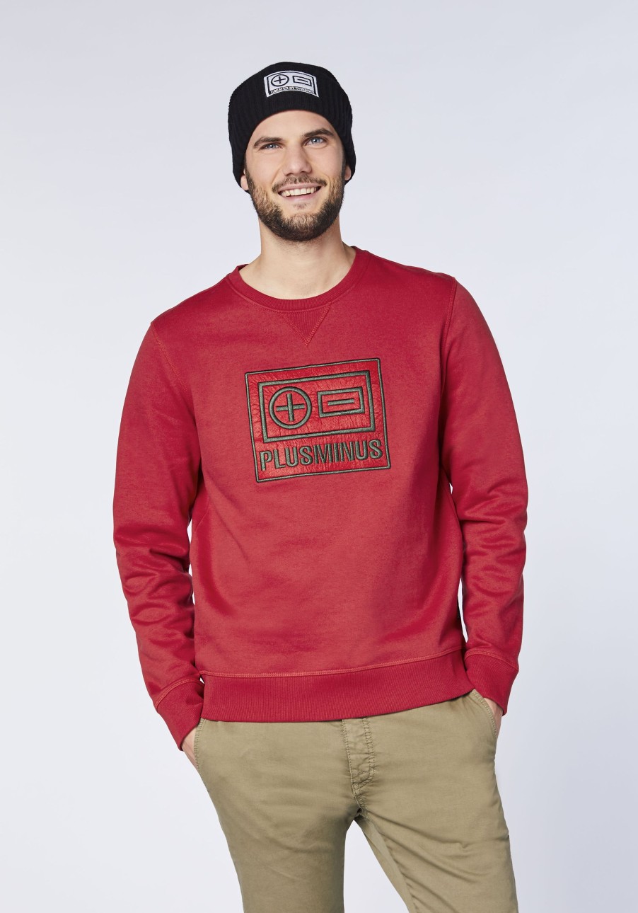 Herren chiemsee Sweatshirts & Sweatjacken | Sweater Aus Baumwollmix Mit Plus-Minus-Patch